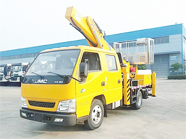 JMC hydraulic aerial bucket truck-telescopic aerial working platform truck 17.5~23m